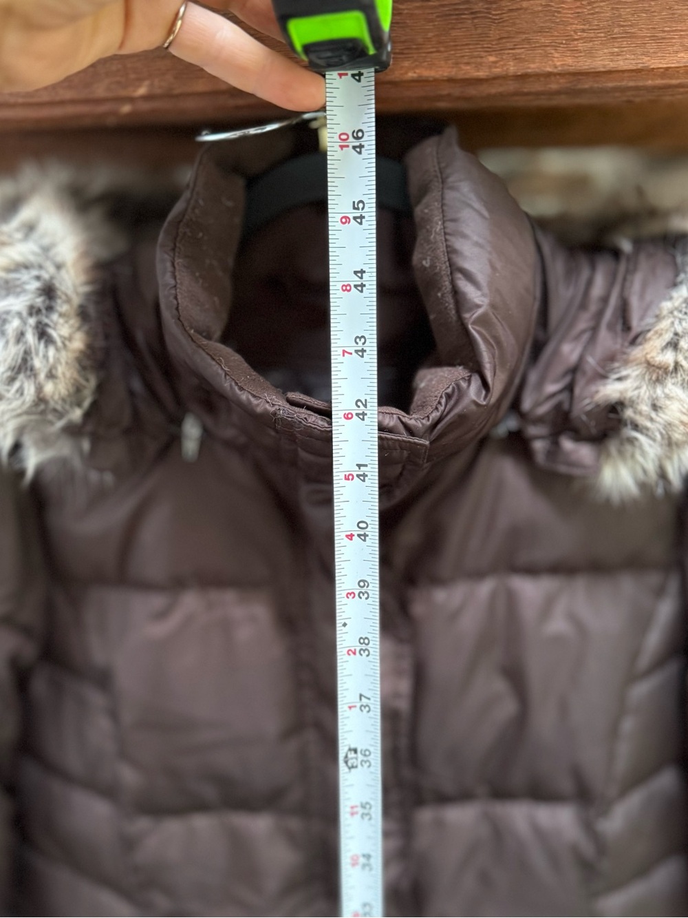 Eddie Bauer women’s full length down puffer coat sz small deep chocolate brown - Picture 4 of 11